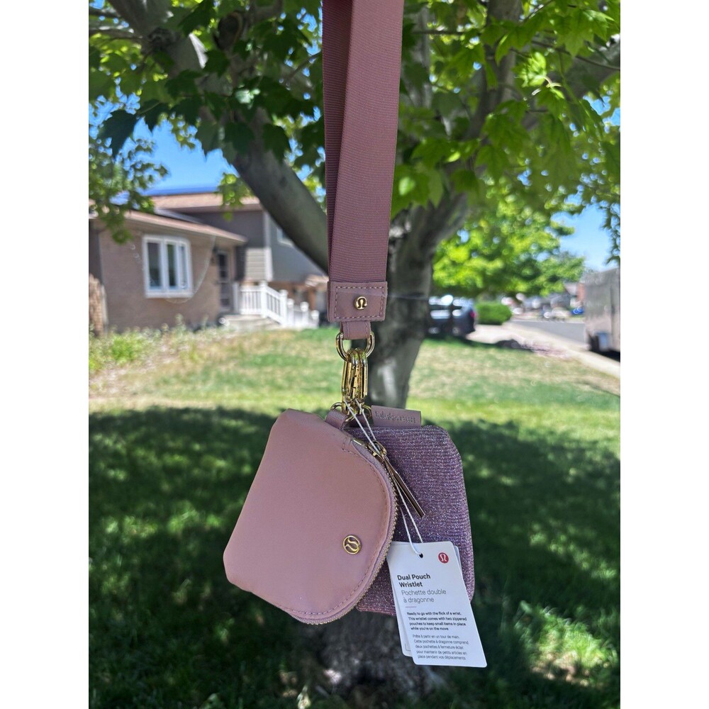 Lululemon Dual Pouch Wristlet Glitter Pink NWT